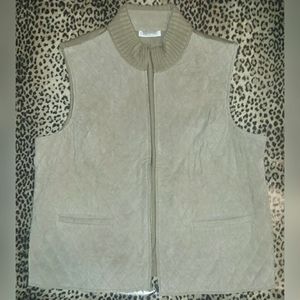 Coldwater Creek Quilted Leather Sweater Vest - XL